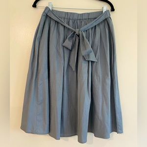 Chambray Skirt with Bow